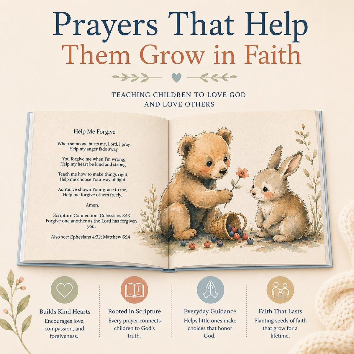Personalized First Prayer Book for Kids | Scripture-Based Prayers | Custom Name Children's Hardcover | Baptism Christening Gift
