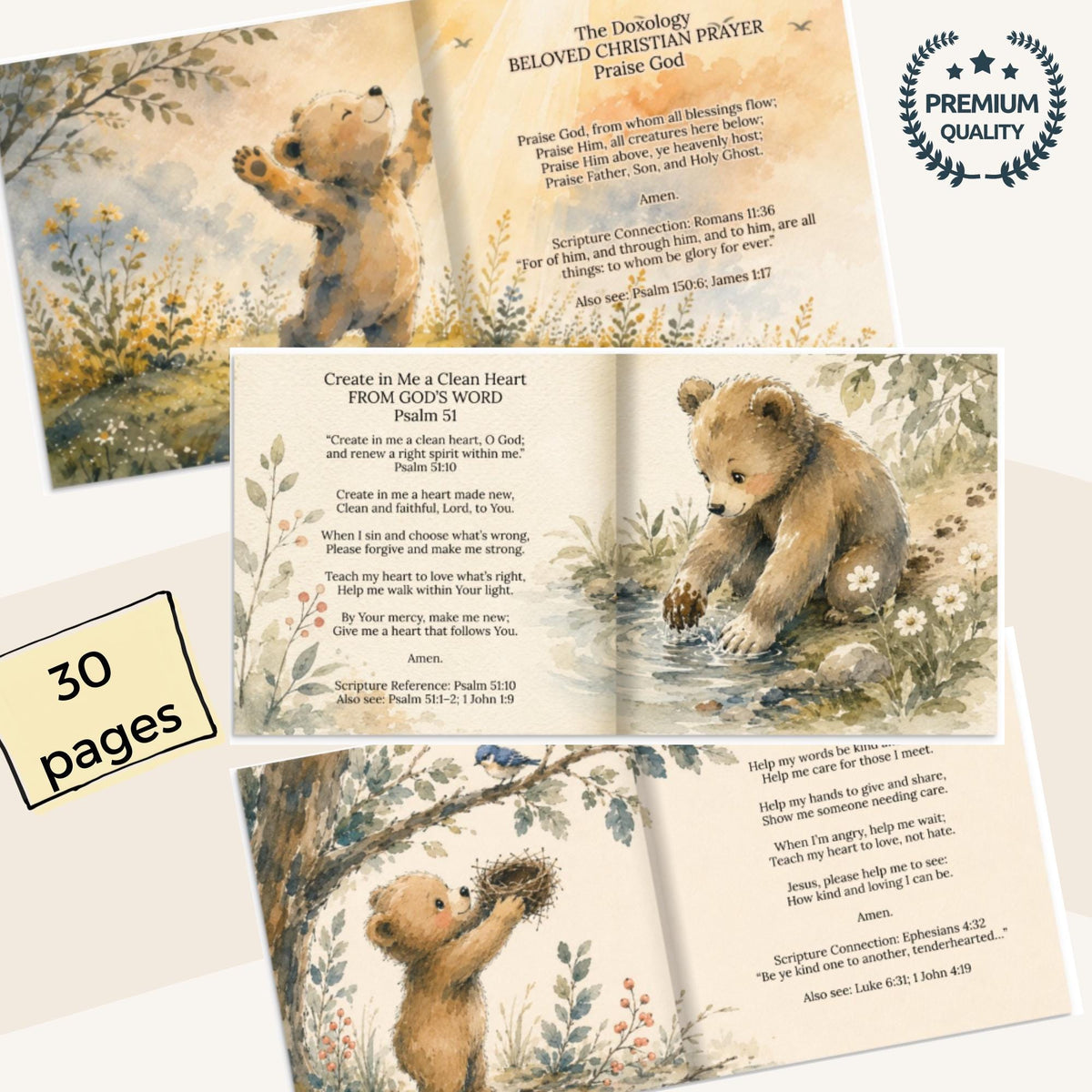Personalized First Prayer Book for Kids | Scripture-Based Prayers | Custom Name Children's Hardcover | Baptism Christening Gift