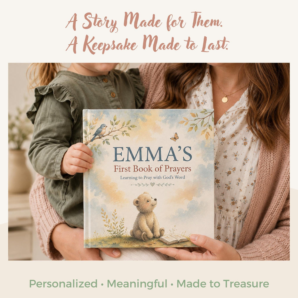 Personalized First Prayer Book for Kids | Scripture-Based Prayers | Custom Name Children's Hardcover | Baptism Christening Gift