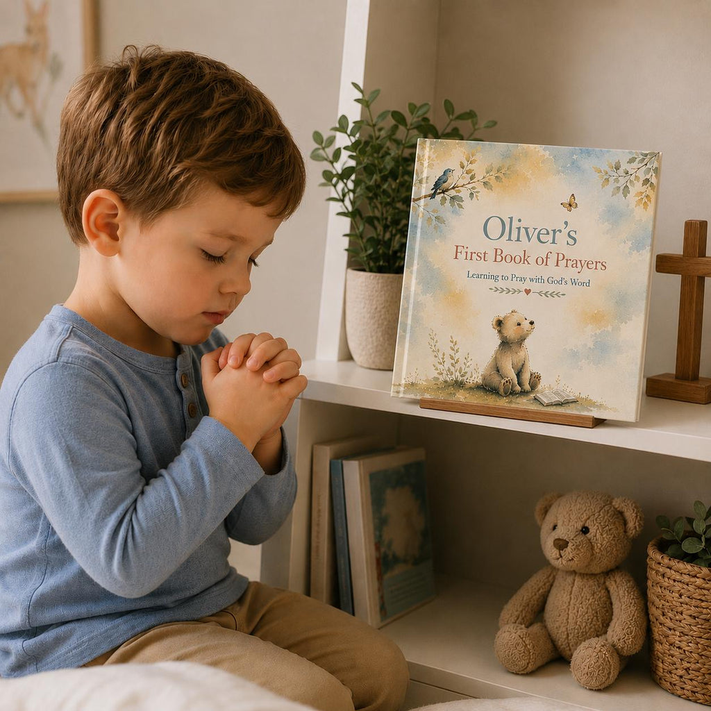 Personalized First Prayer Book for Kids | Scripture-Based Prayers | Custom Name Children's Hardcover | Baptism Christening Gift