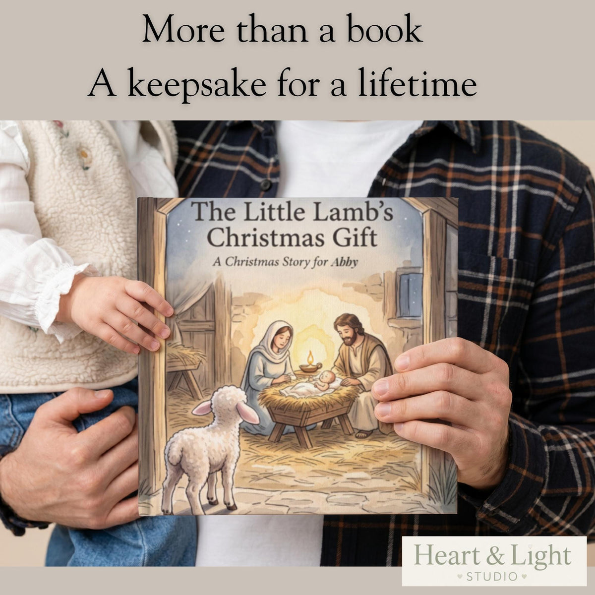 Personalized Christian Christmas Book for Kids, Custom Name Nativity Story, Baby Jesus Advent Gift, Christmas Eve Box Filler