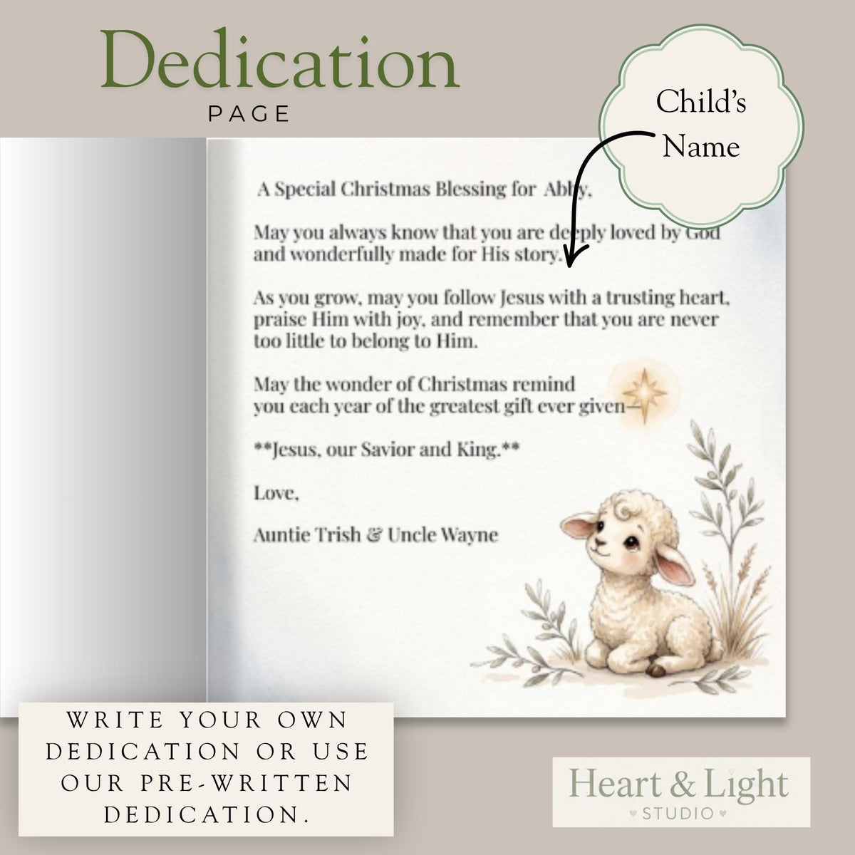 Personalized Christian Christmas Gift for Kids, Custom Name Nativity, Jesus Christmas Personalized Story Book Keepsake, Child's Name Book