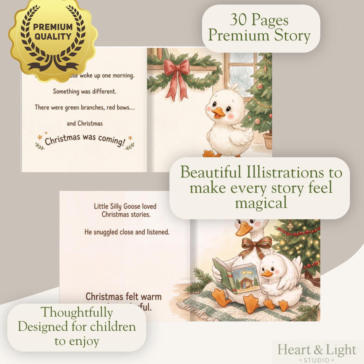 Personalized Baby's First Christmas Book | One Silly Goose Custom Name Storybook | Christian Christmas Gift
