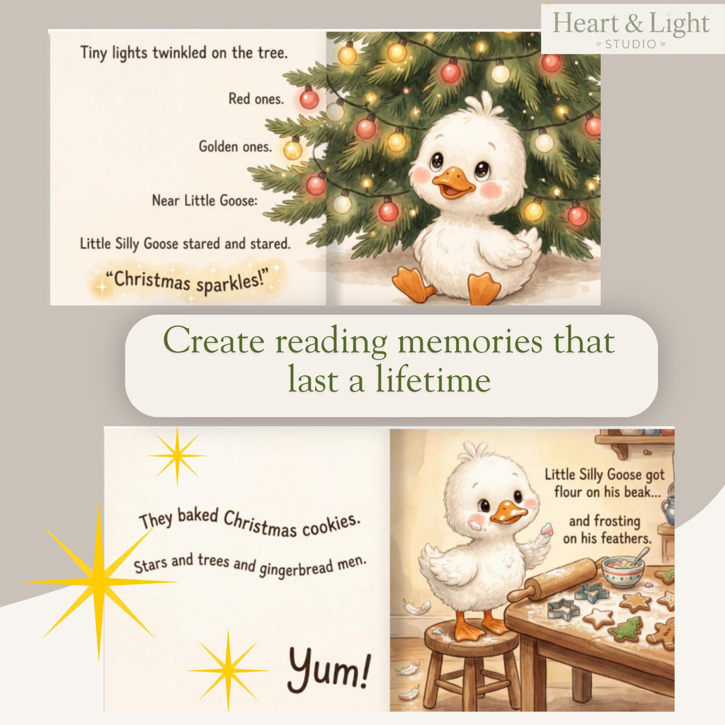 Personalized Baby's First Christmas Book | One Silly Goose Custom Name Storybook | Christian Christmas Gift
