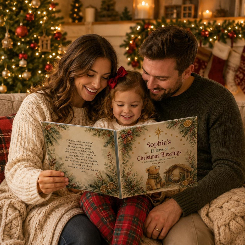 Personalized Christian Christmas Book for Kids | 12 Days of Christmas Blessings | Custom Name Storybook