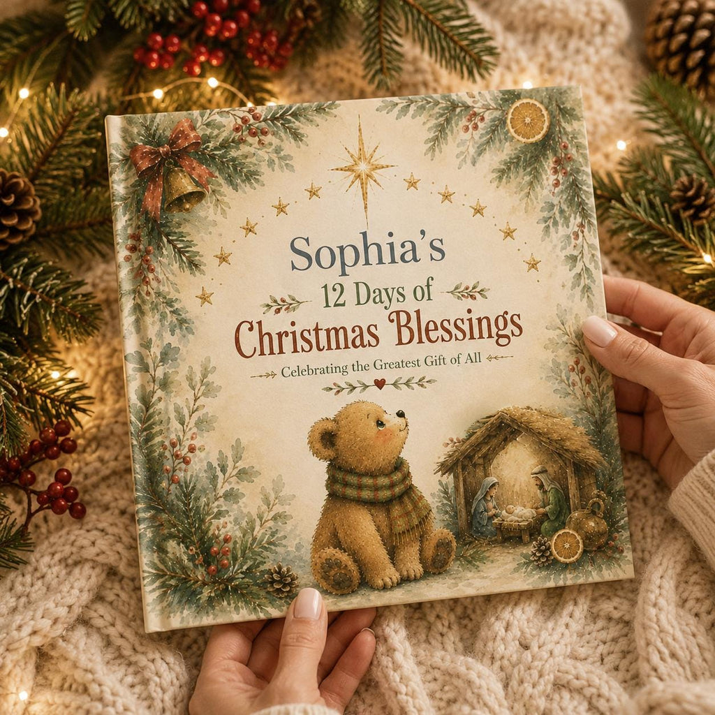 Personalized Christian Christmas Book for Kids | 12 Days of Christmas Blessings | Custom Name Storybook