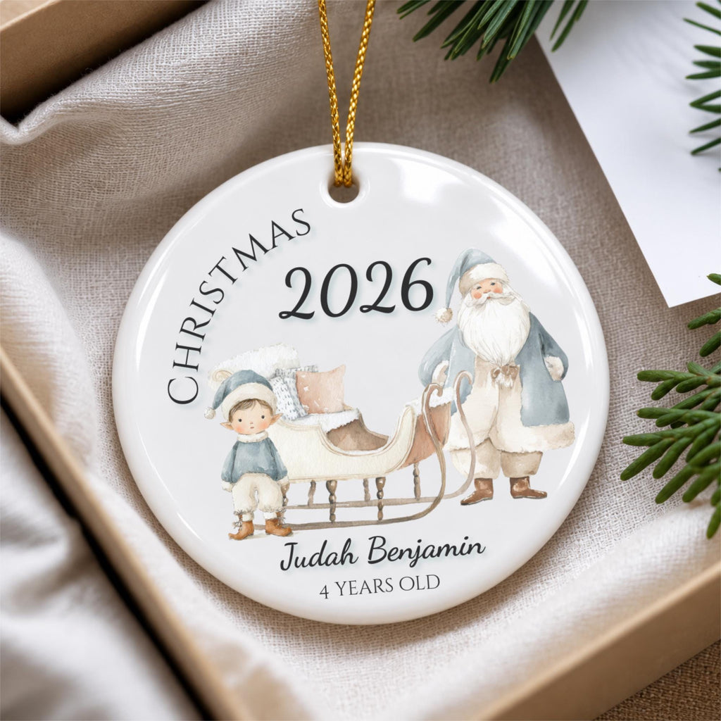 Personalized Boys Christmas Ornament, Custom Age Keepsake Stocking Stuffer, Grandson, Gift for Boy 2026