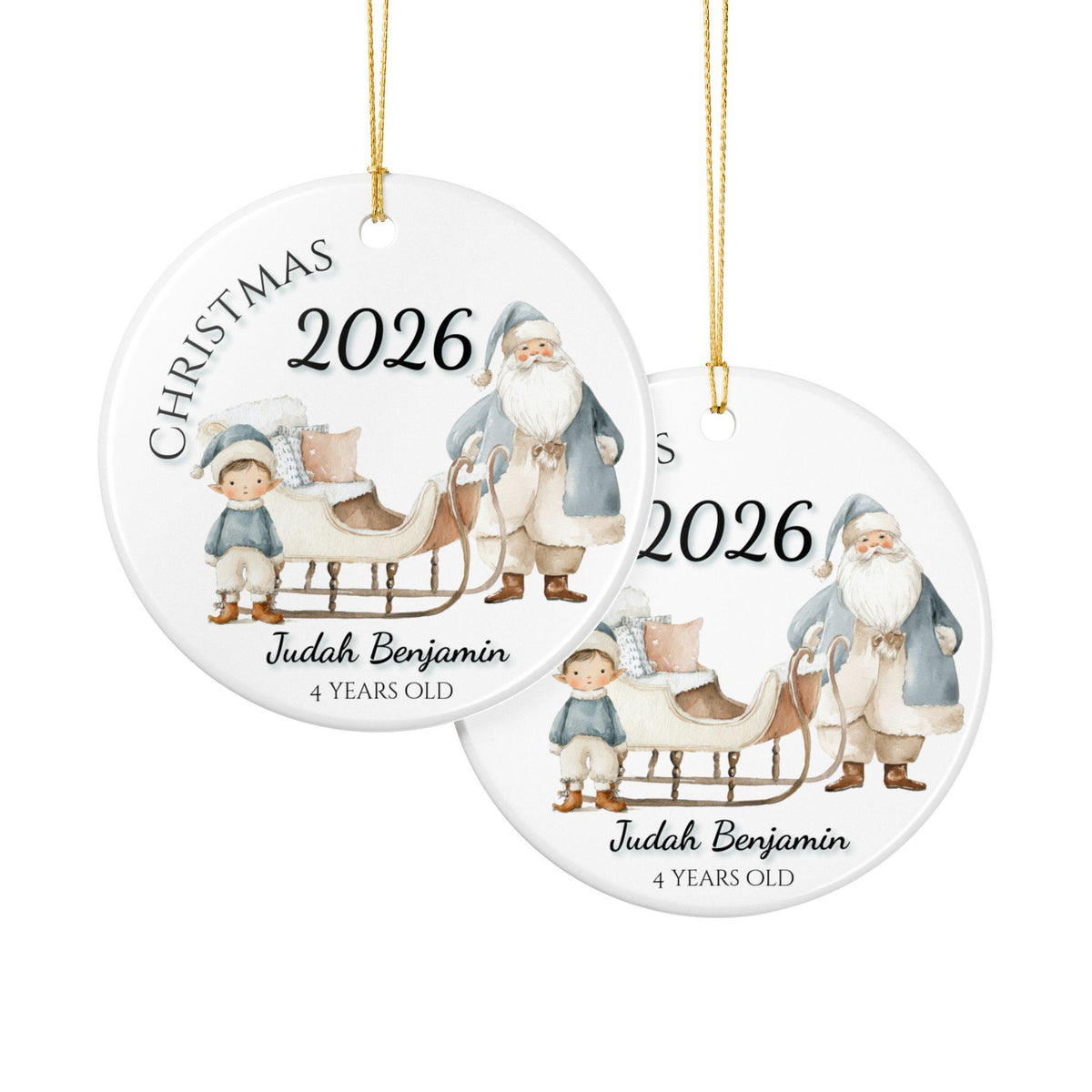 Personalized Boys Christmas Ornament, Custom Age Keepsake Stocking Stuffer, Grandson, Gift for Boy 2026