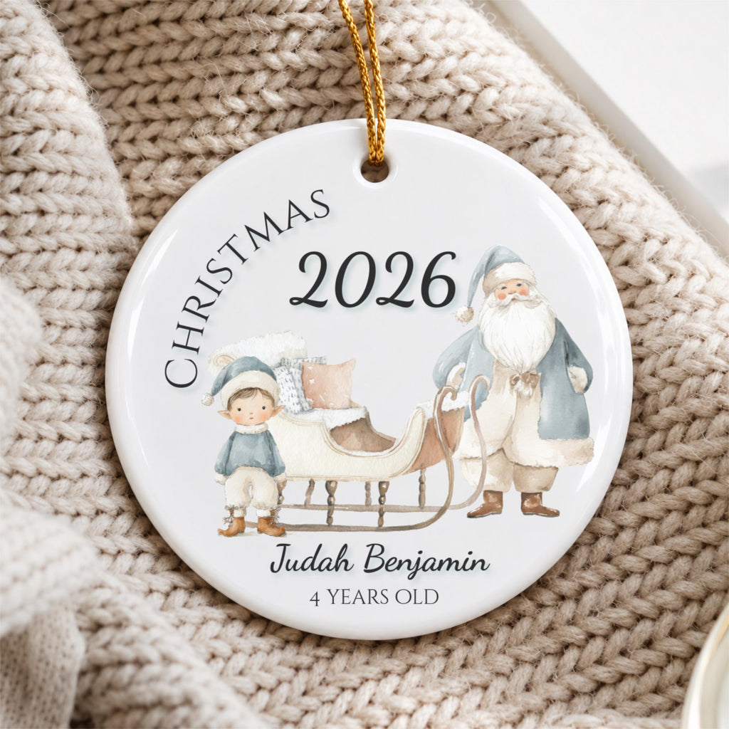 Personalized Boys Christmas Ornament, Custom Age Keepsake Stocking Stuffer, Grandson, Gift for Boy 2026