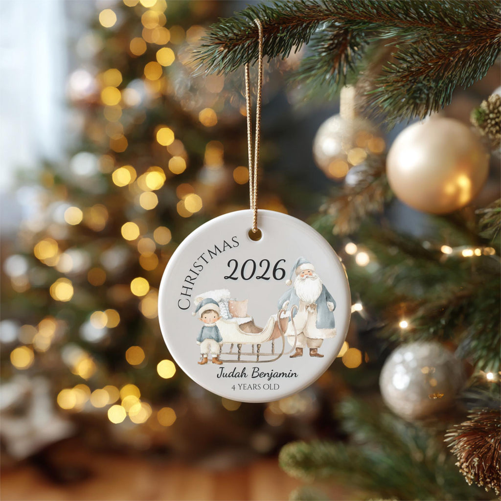 Personalized Boys Christmas Ornament, Custom Age Keepsake Stocking Stuffer, Grandson, Gift for Boy 2026