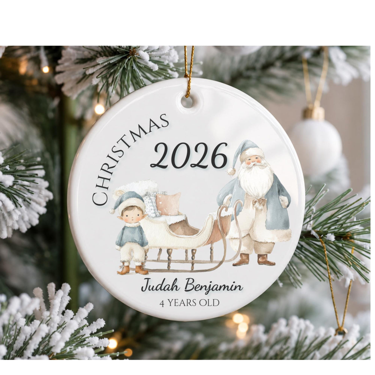 Personalized Boys Christmas Ornament, Custom Age Keepsake Stocking Stuffer, Grandson, Gift for Boy 2026