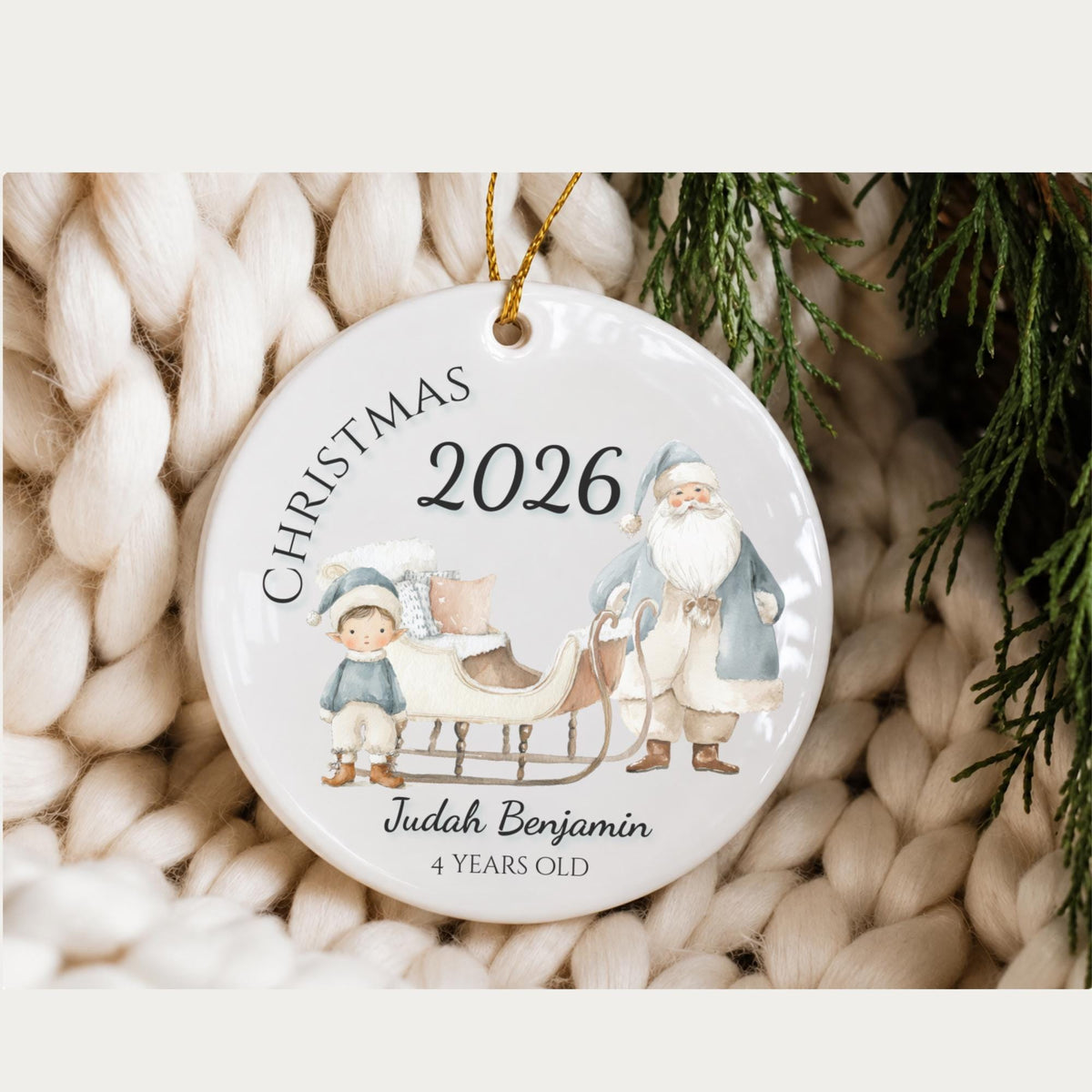 Personalized Boys Christmas Ornament, Custom Age Keepsake Stocking Stuffer, Grandson, Gift for Boy 2026