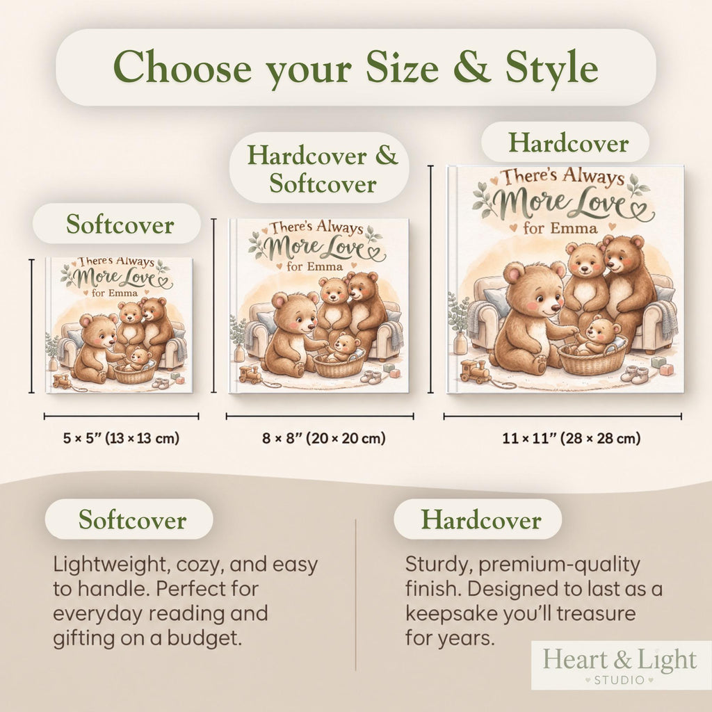 Personalized Big Sister or Big Brother Book, There's Always More Love Storybook, Pregnancy Reveal Gift, Sibling Announcement