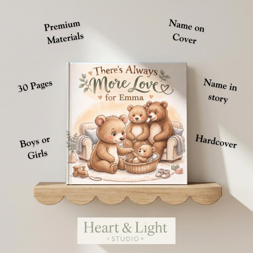 Personalized Big Sister or Big Brother Book, There's Always More Love Storybook, Pregnancy Reveal Gift, Sibling Announcement