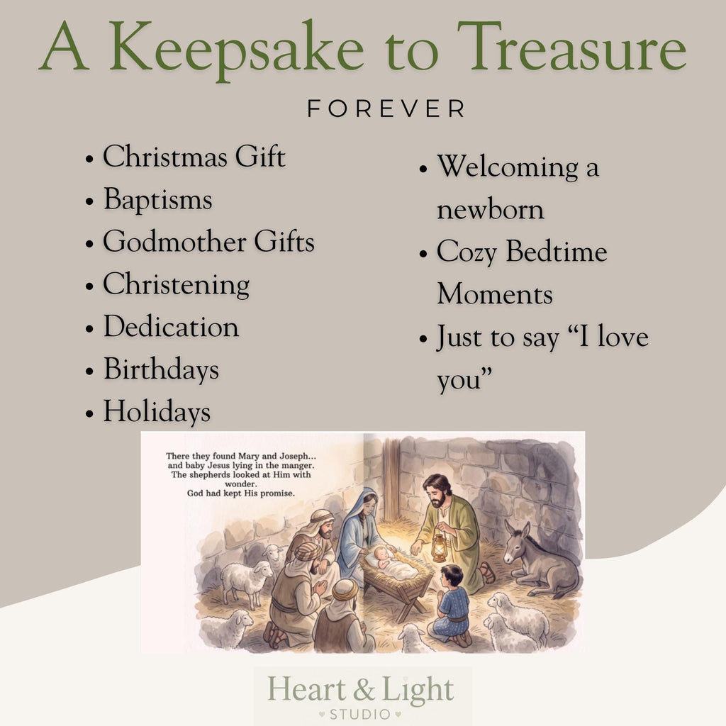 Personalized Baby's First Christmas Book, Christian Nativity Story with Child's Name