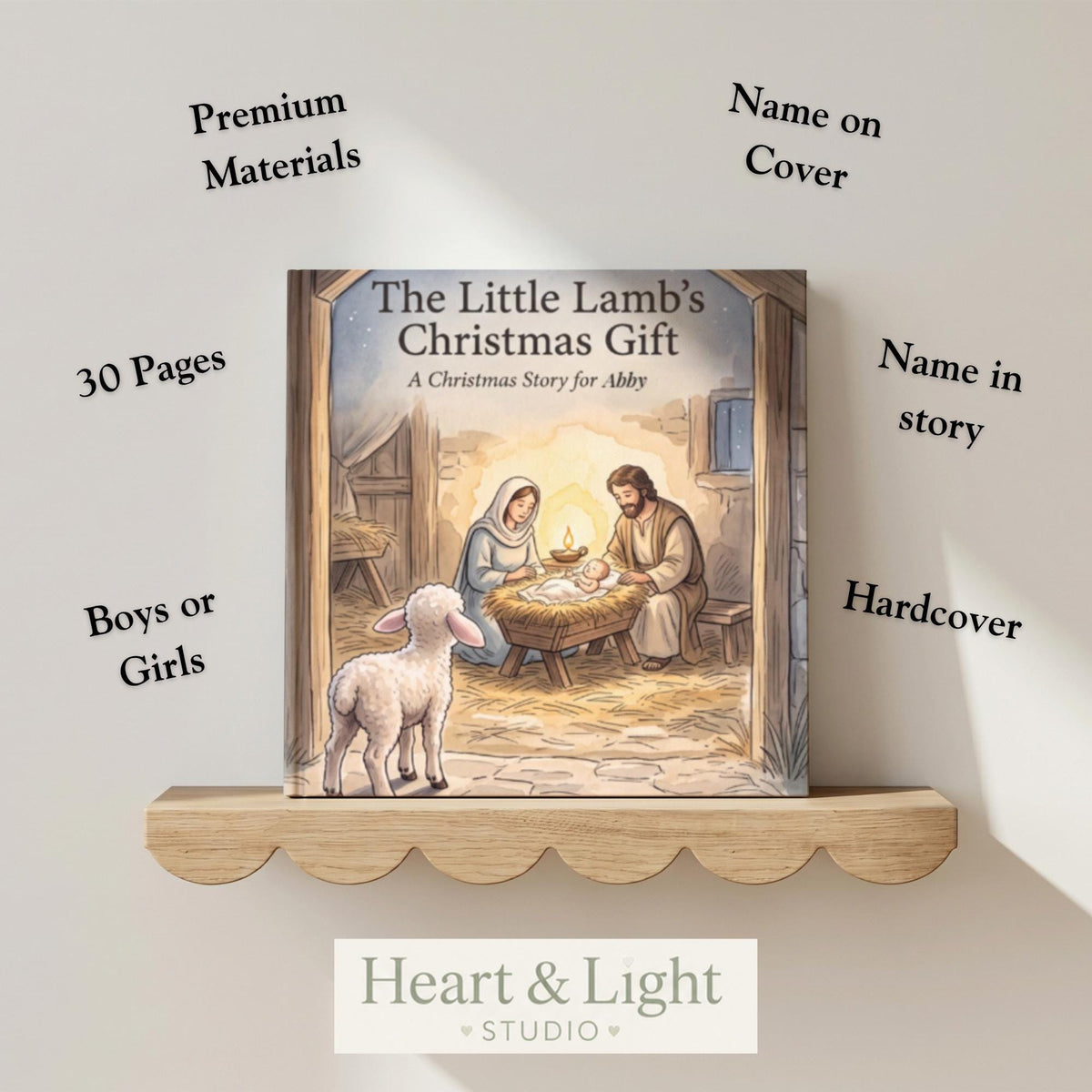 Personalized Christian Christmas Book for Kids, Custom Name Nativity Story, Baby Jesus Advent Gift, Christmas Eve Box Filler