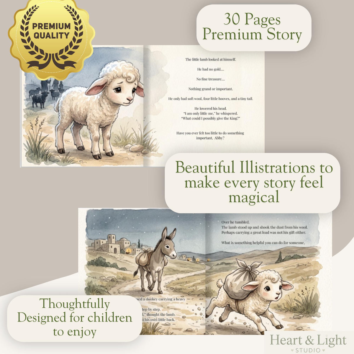 Personalized Christmas Book for Kids, Custom Name Story Book, Christian Christmas Gift, Little Lamb Nativity Storybook, Child Keepsake