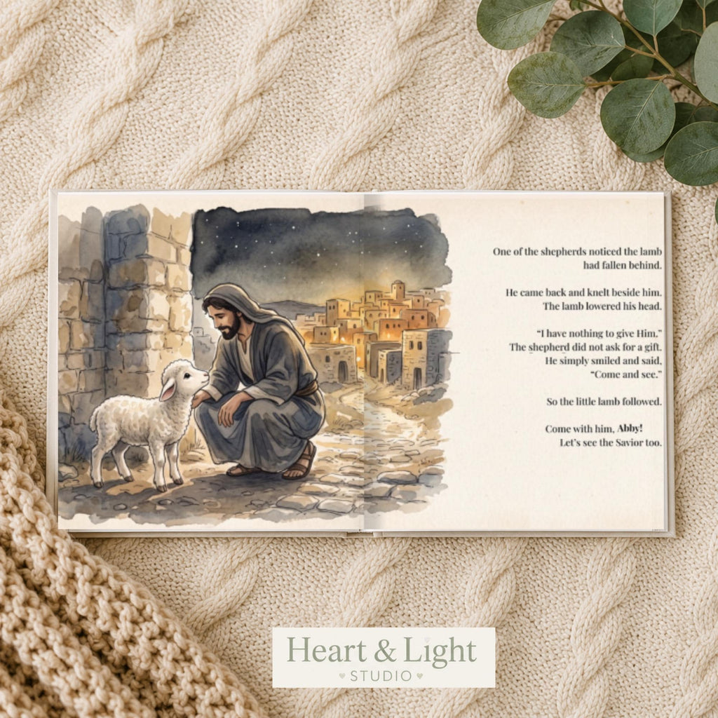 Personalized Christmas Book for Kids, Custom Name Story Book, Christian Christmas Gift, Little Lamb Nativity Storybook, Child Keepsake
