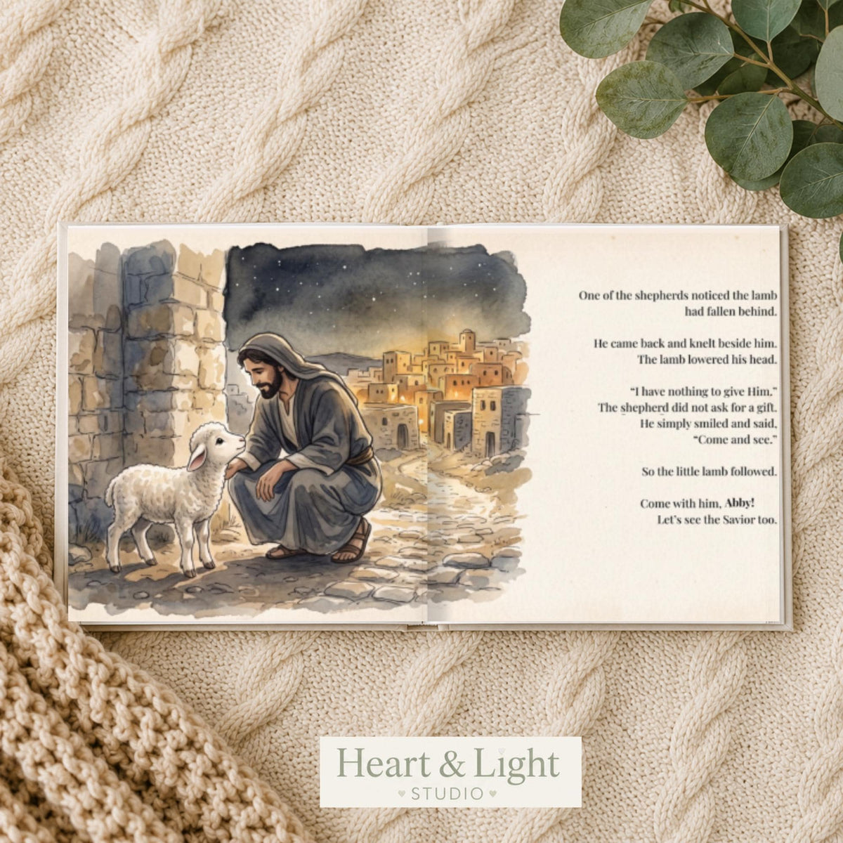Personalized Christmas Book for Kids, Custom Name Story Book, Christian Christmas Gift, Little Lamb Nativity Storybook, Child Keepsake