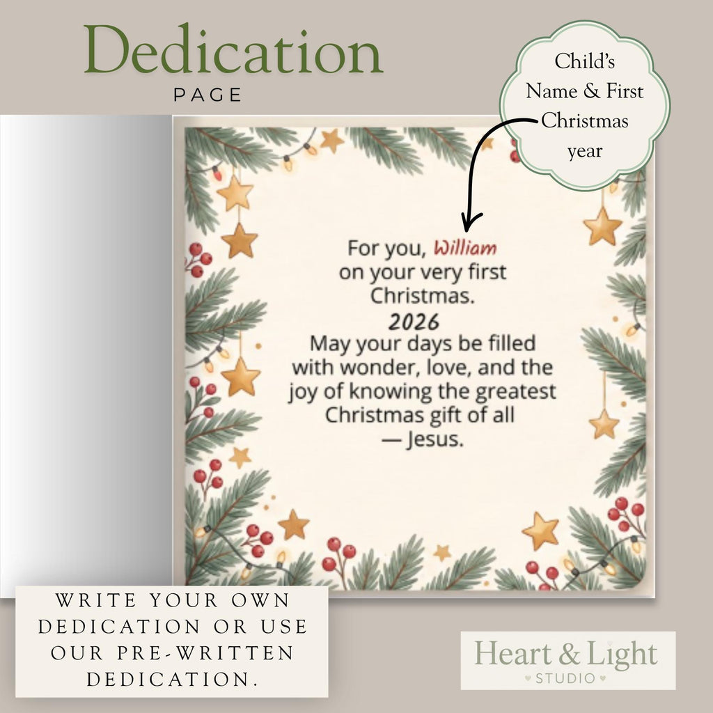 Personalized Baby's First Christmas Book | One Silly Goose Custom Name Storybook | Christian Christmas Gift