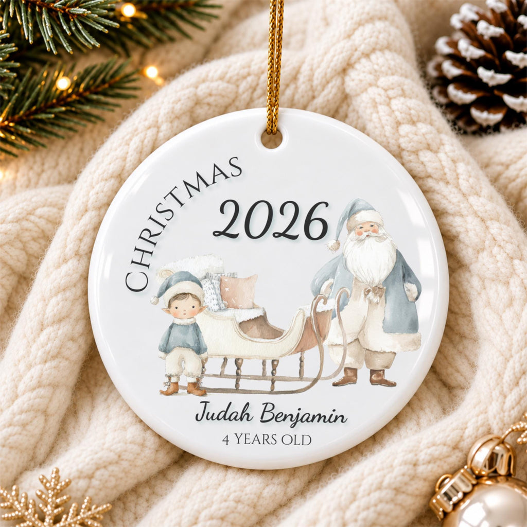 Personalized Boys Christmas Ornament, Custom Age Keepsake Stocking Stuffer, Grandson, Gift for Boy 2026