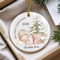 Baby's First Christmas Ornament 2026, Sleeping Baby Elf, Custom Name Ceramic Keepsake, Newborn Gift, New Baby Boy Girl, Baby Shower Gift
