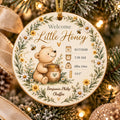 Birth Stats Ornament, Personalized Welcome Little Honey Baby Keepsake, Birth Announcement Gift, New Baby Christmas Gift, Newborn Gift