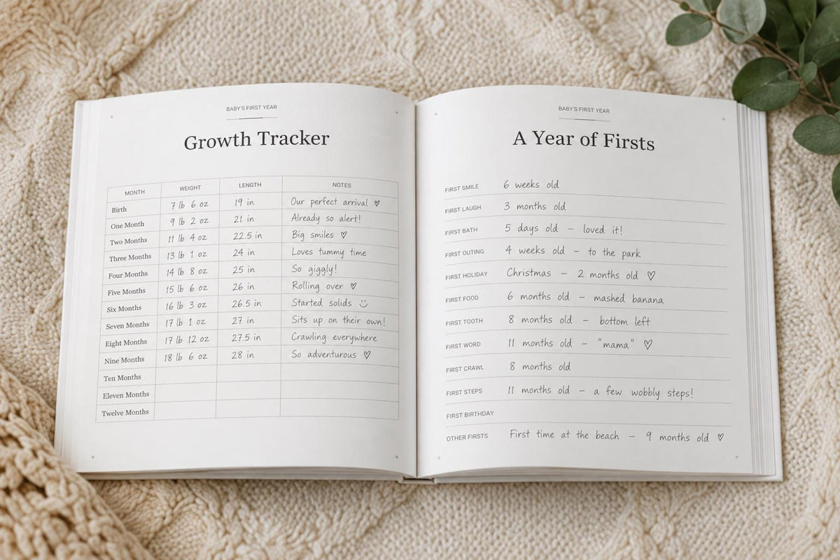 Custom Baby First Year Keepsake Book to Preserve First Year Memories and Milestones