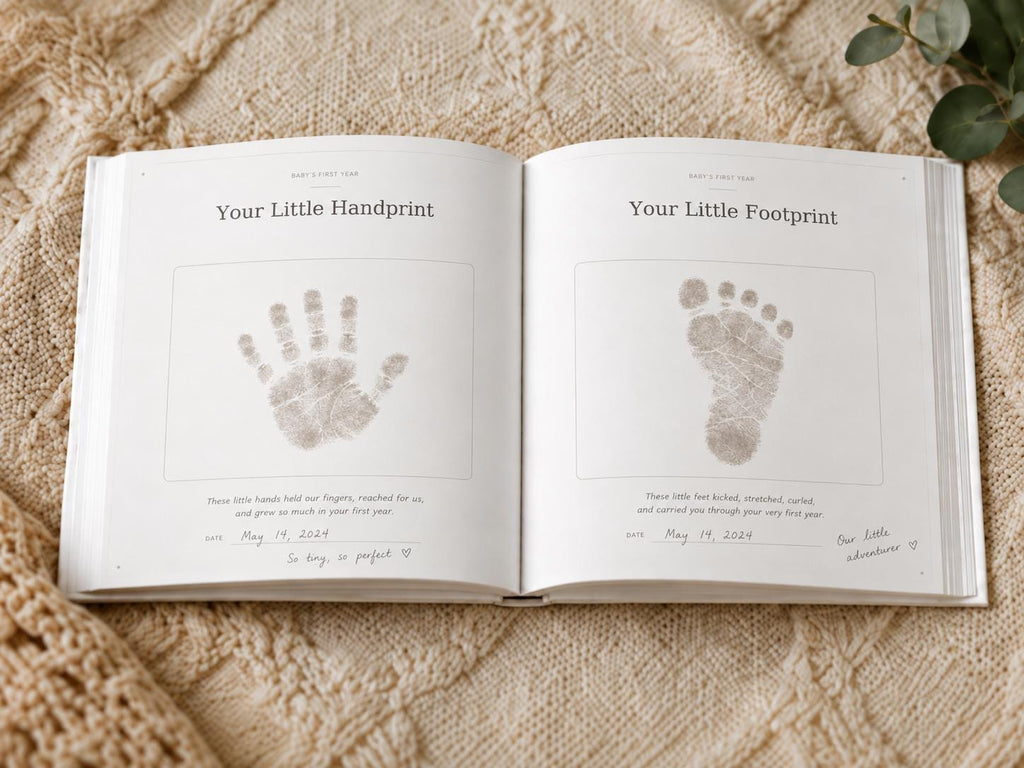Personalized Baby Memory Book, First Year Milestone Journal, Newborn Keepsake, Baby Shower Gift for New Mom, Boy or Girl, 30 or 62 Pages