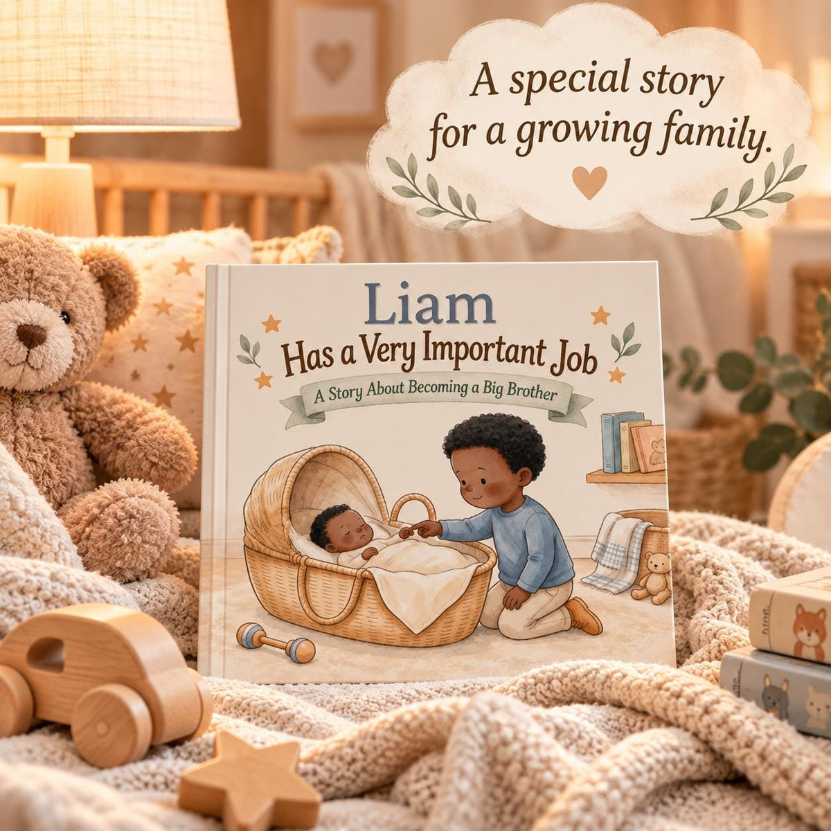 Personalized Big Brother Book, Custom Name Story About Becoming a Big Brother, New Baby Gift for Toddler Boy, Sibling Keepsake