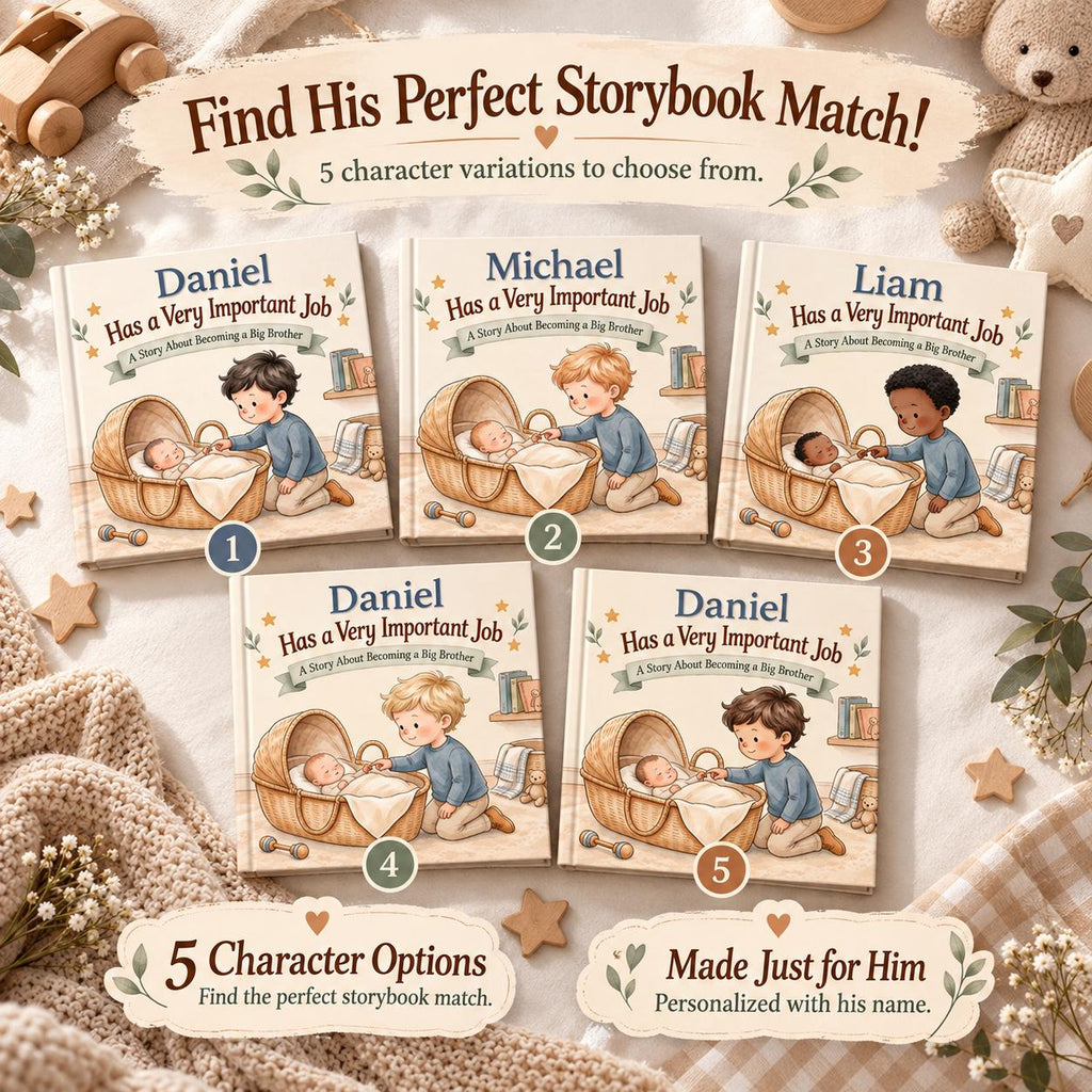 Personalized Big Brother Book, Custom Name Story About Becoming a Big Brother, New Baby Gift for Toddler Boy, Sibling Keepsake
