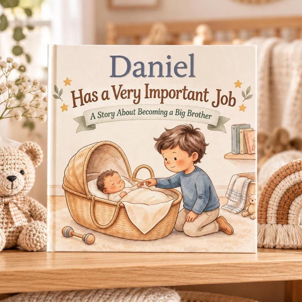 Personalized Big Brother Book, Custom Name Story About Becoming a Big Brother, New Baby Gift for Toddler Boy, Sibling Keepsake