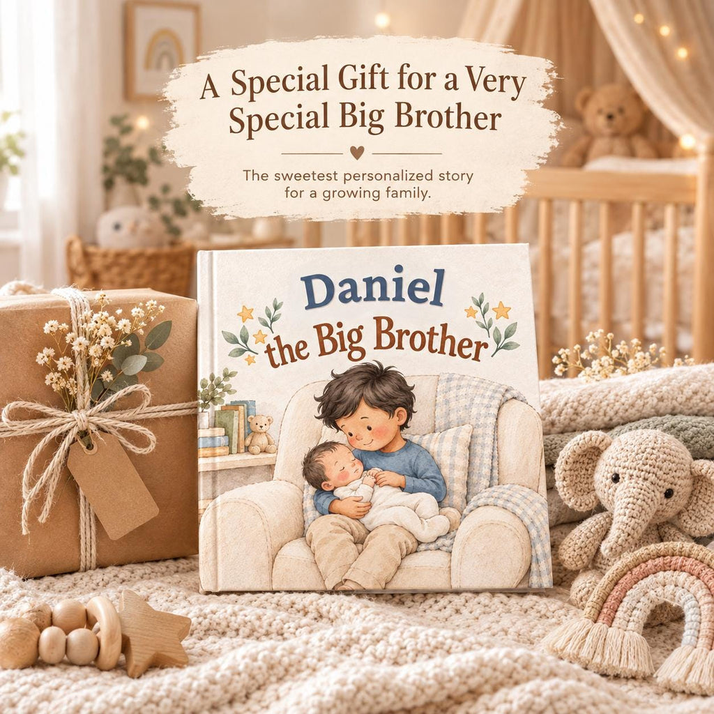 Personalized Big Brother Book, New Sibling Gift, Custom Name & Character Storybook, New Baby Gift for Toddler, Big Brother Keepsake