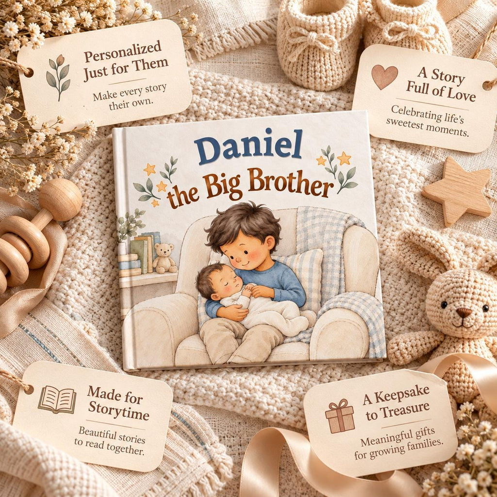 Personalized Big Brother Book, New Sibling Gift, Custom Name & Character Storybook, New Baby Gift for Toddler, Big Brother Keepsake