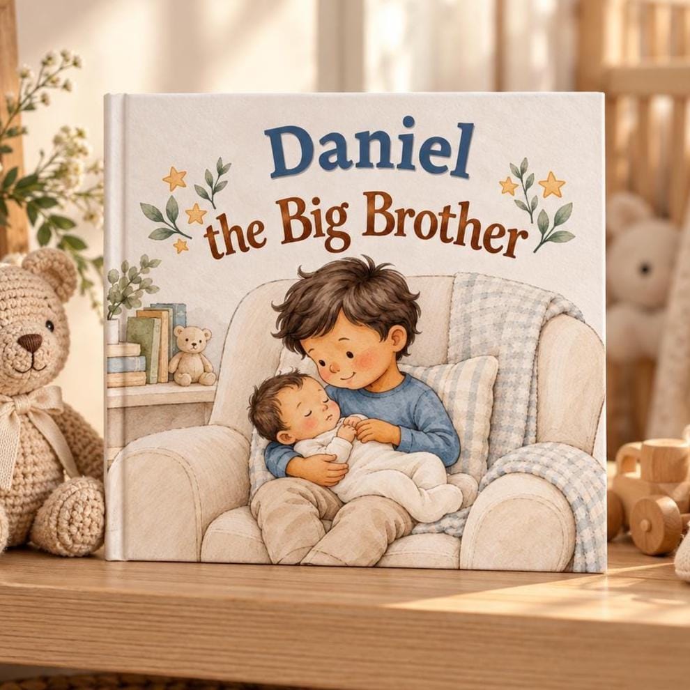 Personalized Big Brother Book, New Sibling Gift, Custom Name and Character Storybook, New Baby Gift for Toddler Boy, Keepsake
