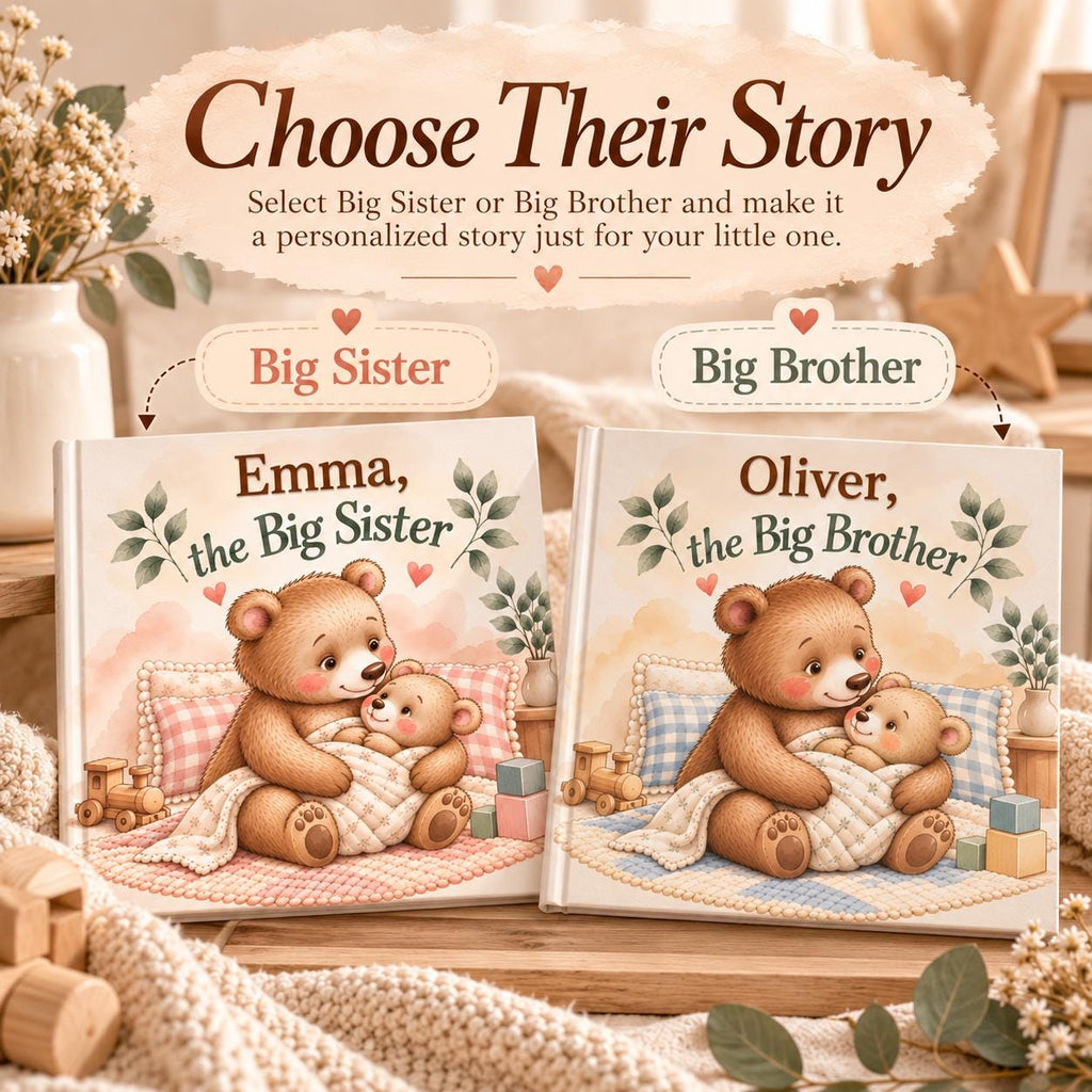 Personalized Big Sister Book, Big Brother Book, New Baby Gift for Older Sibling, Custom Name Storybook, Hospital Welcome Gift
