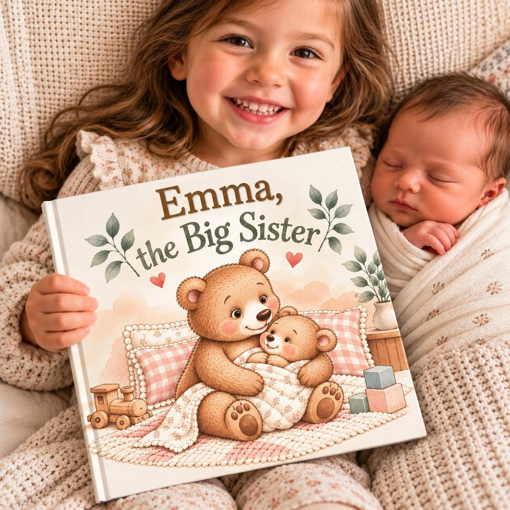 Personalized Big Sister Book, Big Brother Book, New Baby Gift for Older Sibling, Custom Name Storybook, Hospital Welcome Gift