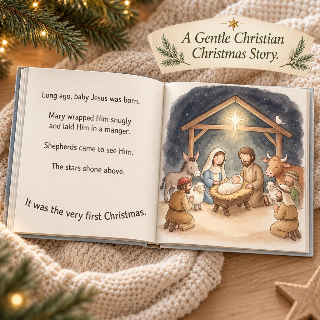 Personalized Baby's First Christmas Book | One Silly Goose Custom Name Storybook | Christian Christmas Gift