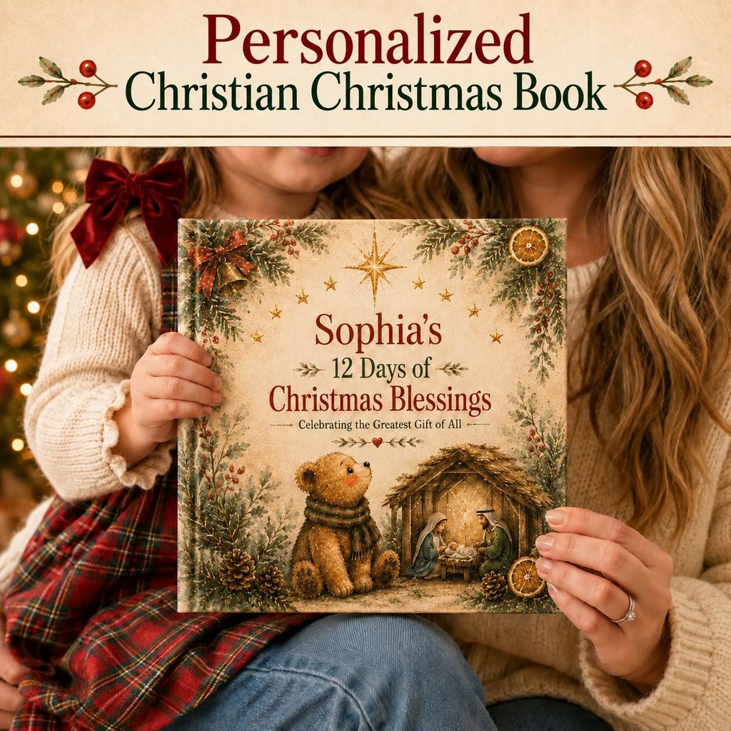 Personalized Christian Christmas Book for Kids | 12 Days of Christmas Blessings | Custom Name Storybook