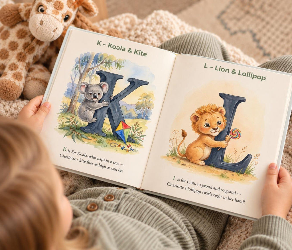 Personalized ABC Book for Toddlers, First Birthday Gift, Custom Name Animal Alphabet Book, Grandchild Gift, Zoo Animal Storybook