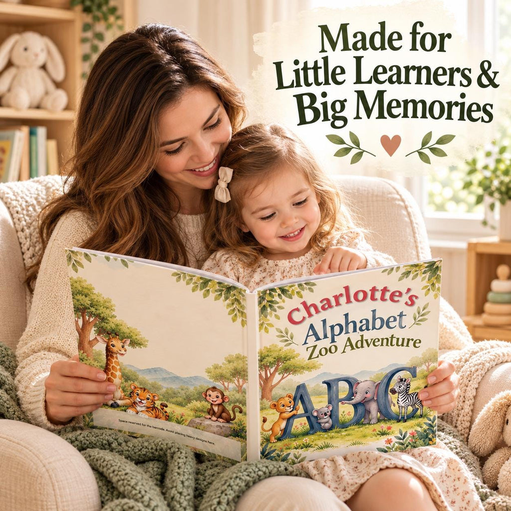 Personalized ABC Book for Toddlers, First Birthday Gift, Custom Name Animal Alphabet Book, Grandchild Gift, Zoo Animal Storybook