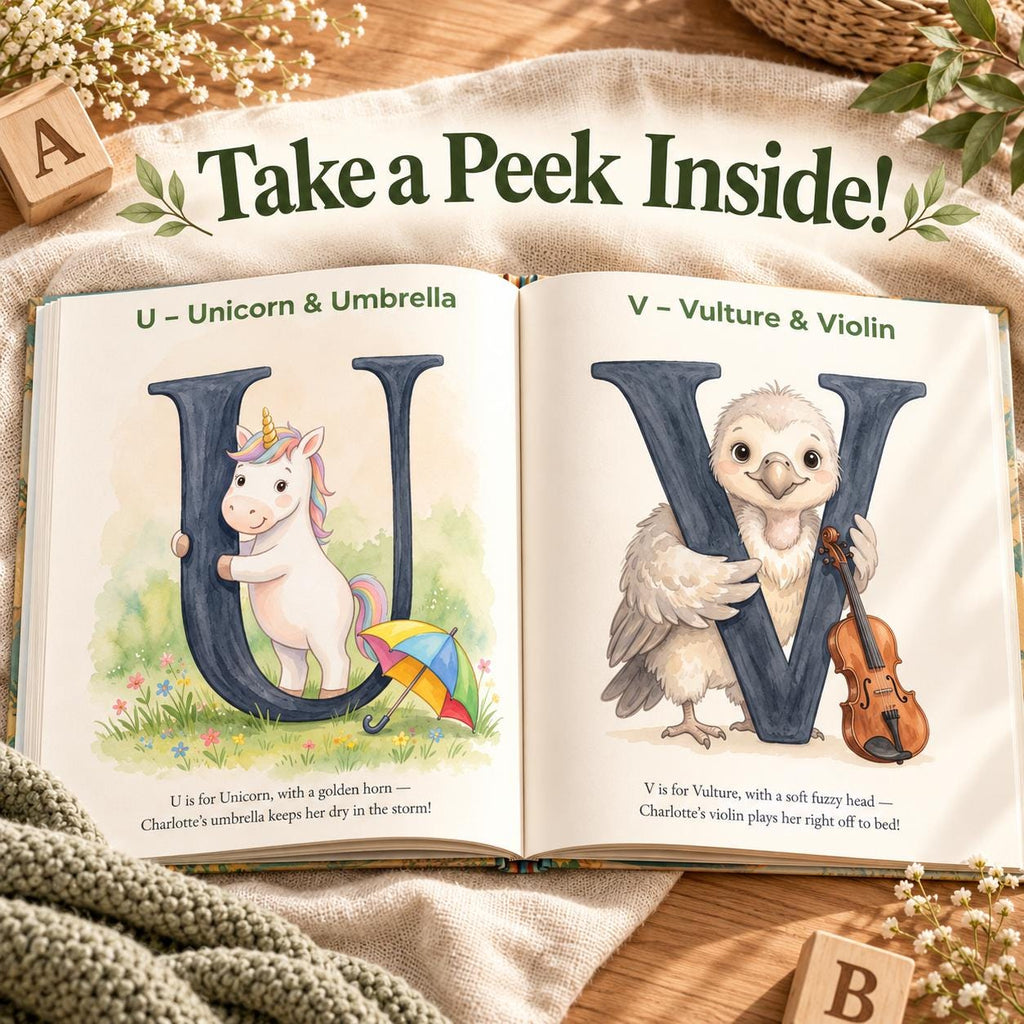 Personalized ABC Book for Toddlers, First Birthday Gift, Custom Name Animal Alphabet Book, Grandchild Gift, Zoo Animal Storybook