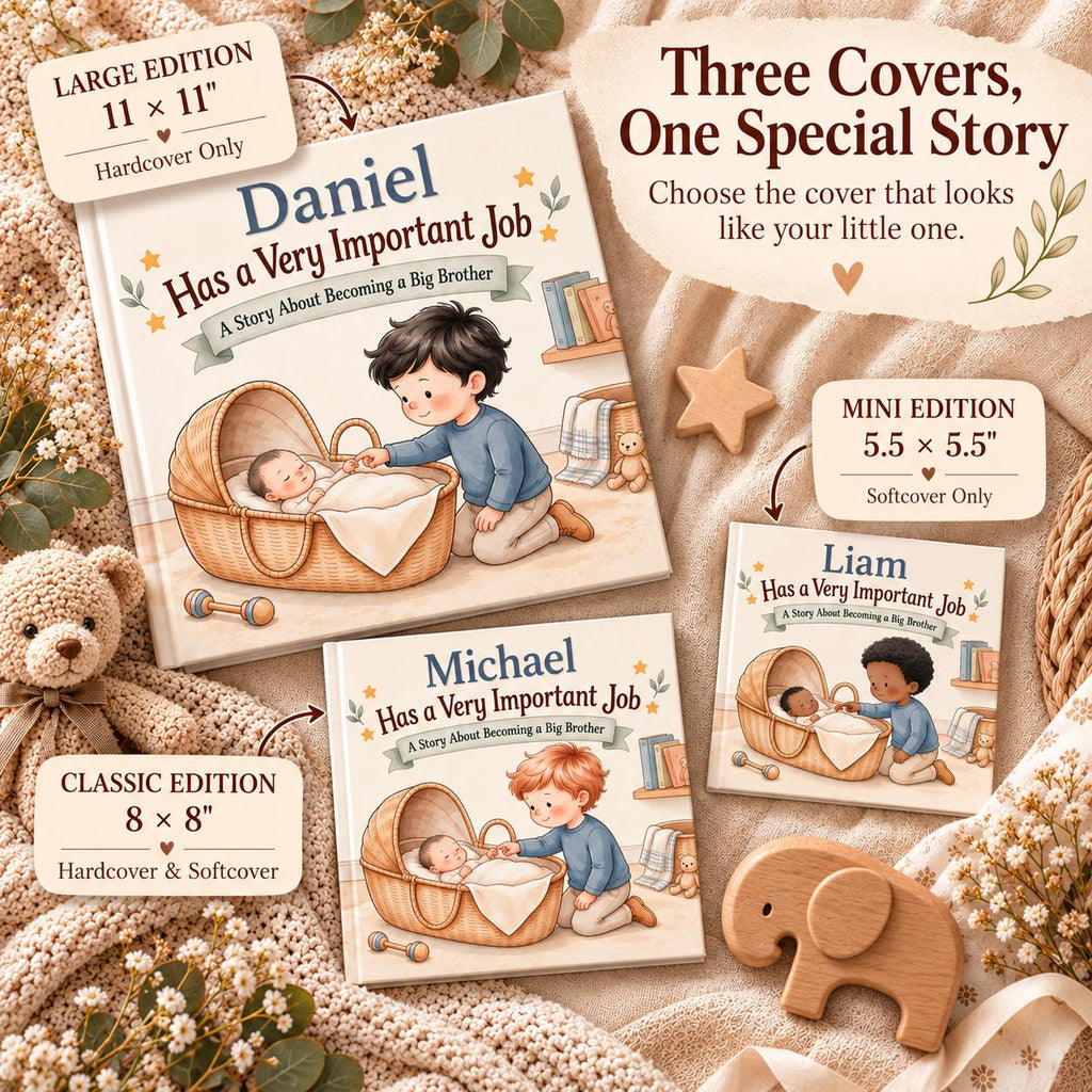 Personalized Big Brother Book, Custom Name Story About Becoming a Big Brother, New Baby Gift for Toddler Boy, Sibling Keepsake
