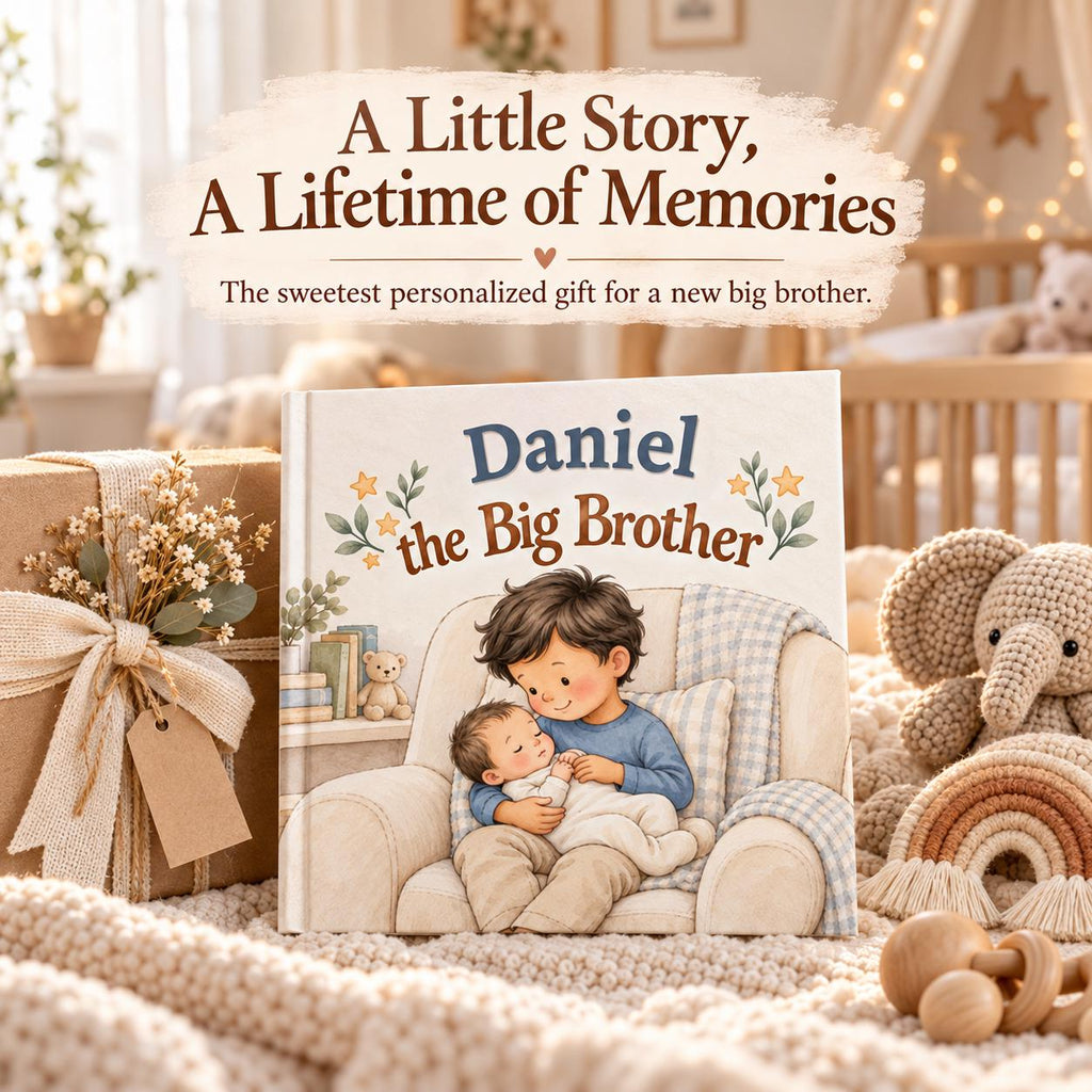 Personalized Big Brother Book, New Sibling Gift, Custom Name & Character Storybook, New Baby Gift for Toddler, Big Brother Keepsake