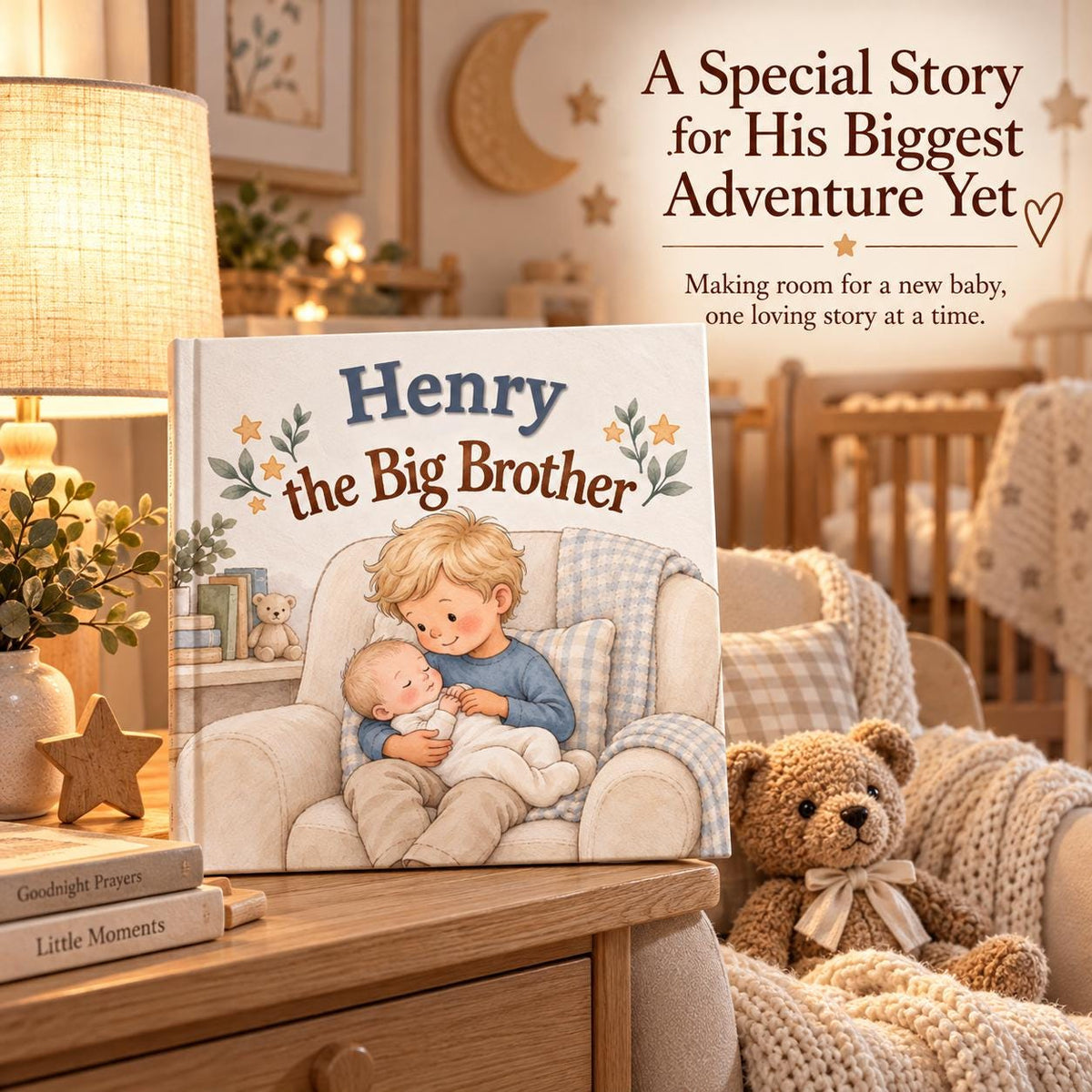 Personalized Big Brother Book, New Sibling Gift, Custom Name & Character Storybook, New Baby Gift for Toddler, Big Brother Keepsake