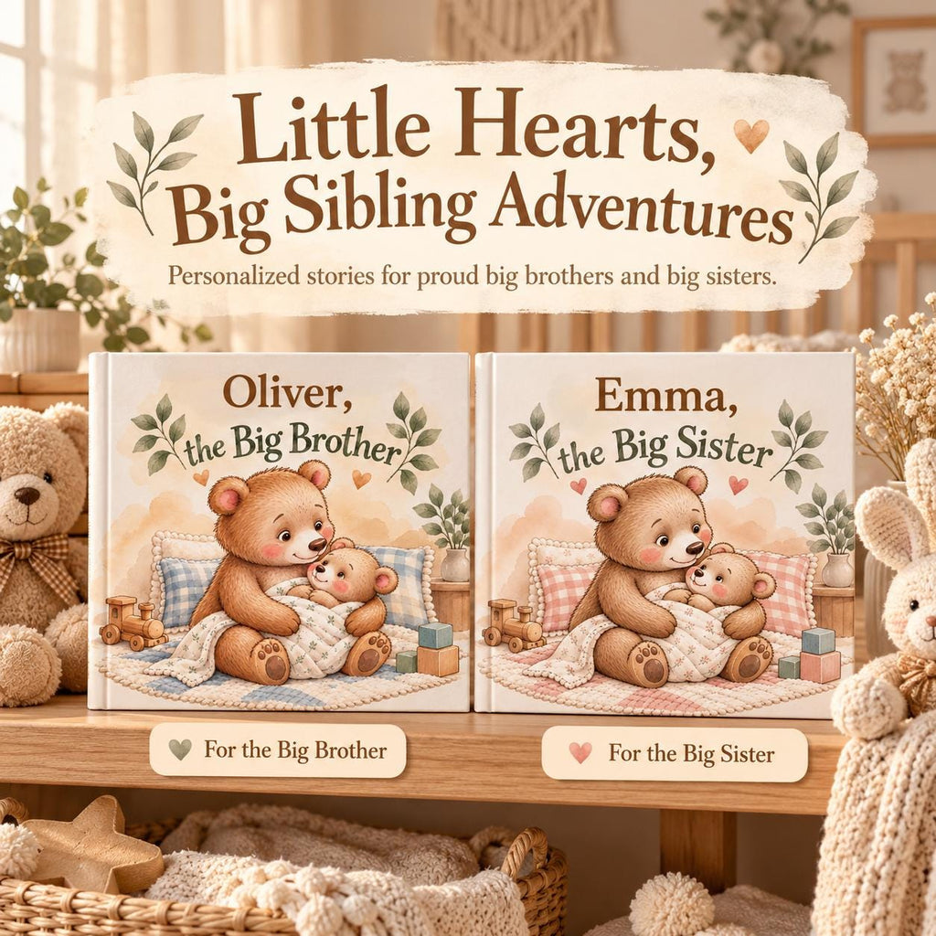 Personalized Big Sister Book, Big Brother Book, New Baby Gift for Older Sibling, Custom Name Storybook, Hospital Welcome Gift