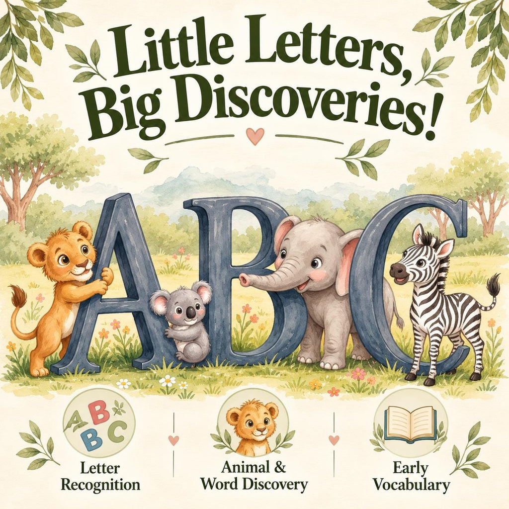 Personalized ABC Book for Toddlers, First Birthday Gift, Custom Name Animal Alphabet Book, Grandchild Gift, Zoo Animal Storybook